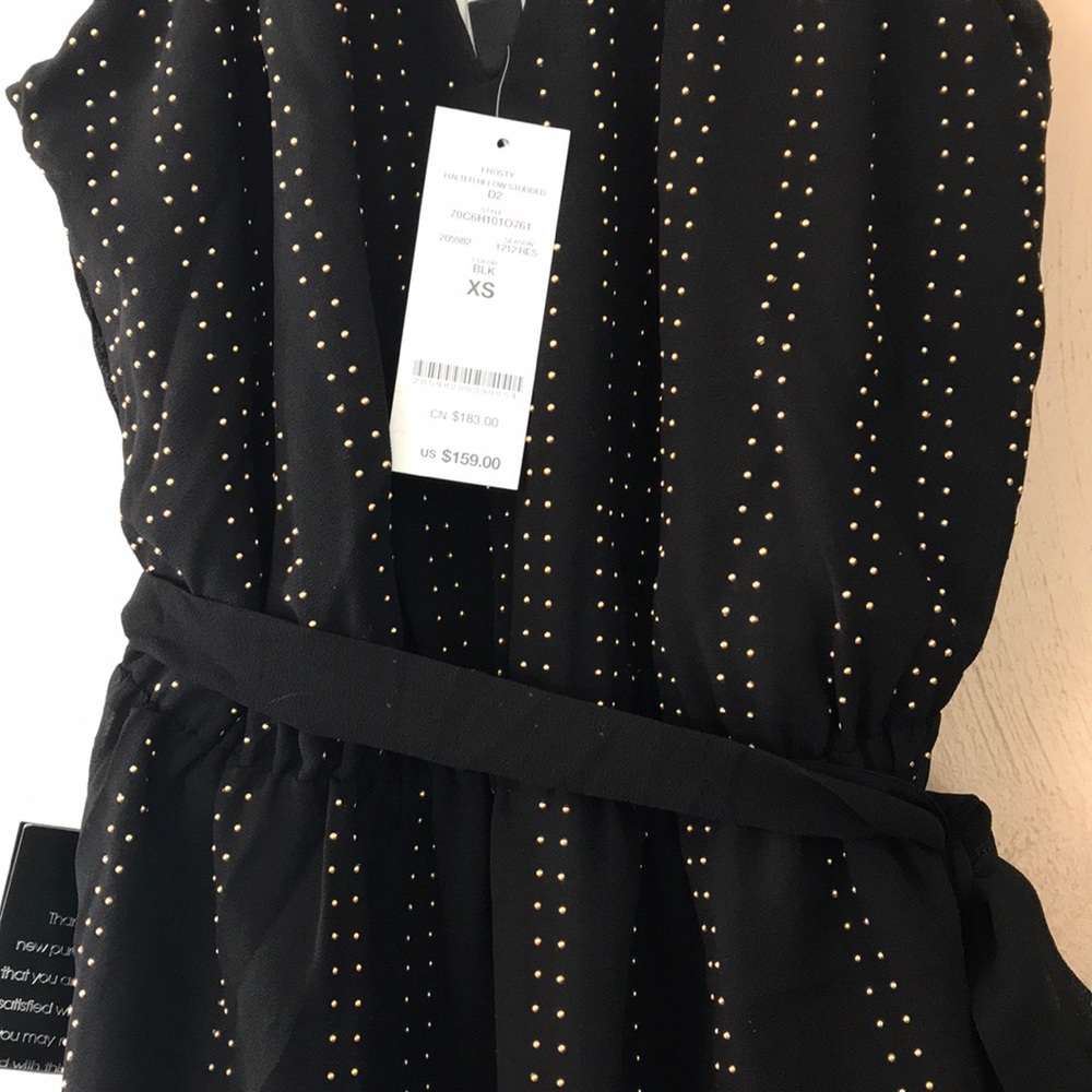 NEW BEBE HALTER HI-LOW STUDDED DRESS. - Picture 3 of 5